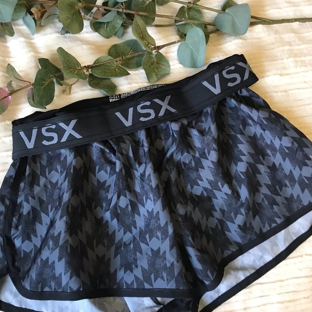 VSX Athletic Running Short Black & Gray Patterned